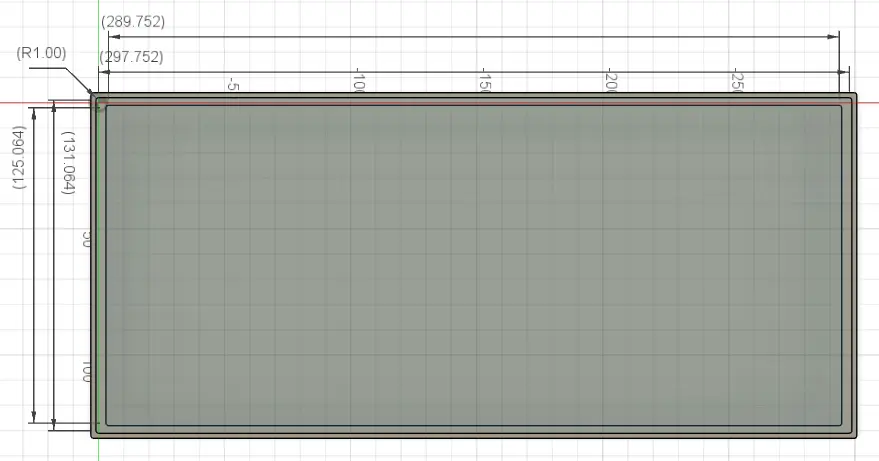 Fusion 360 drawing of the bottom case
