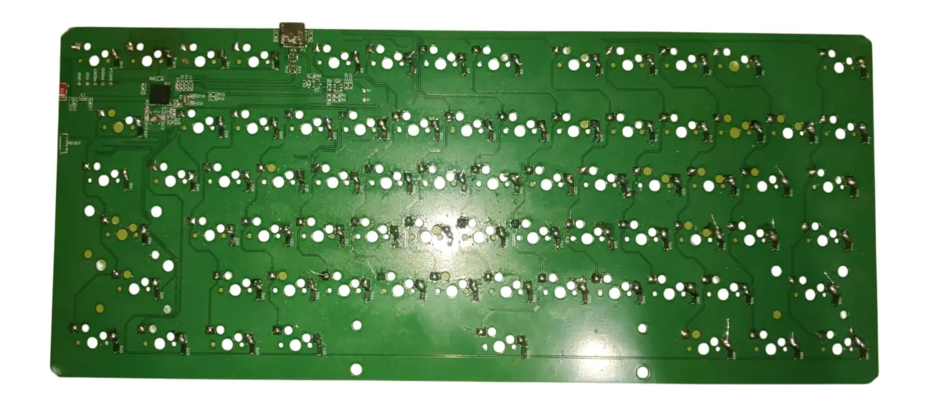 The assembled PCB